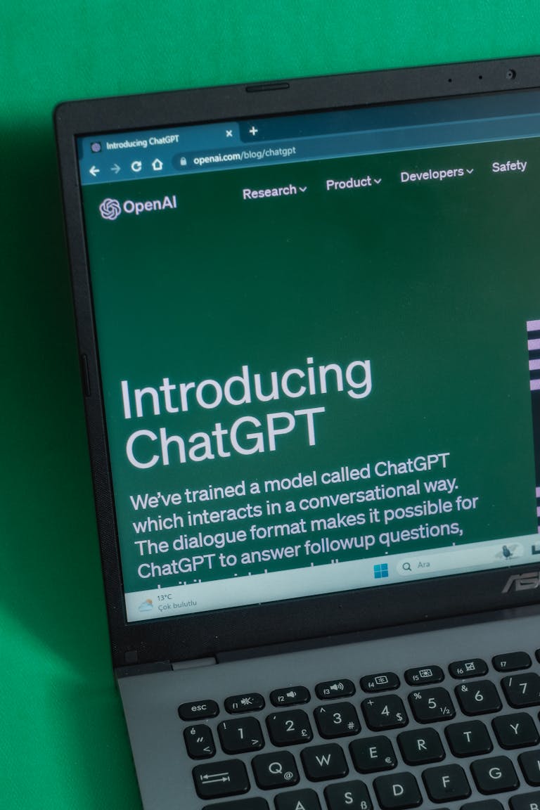 Laptop displaying ChatGPT introduction page on a web browser. Because of AI Outage ChatGPT faced downtime on 10 June 2025